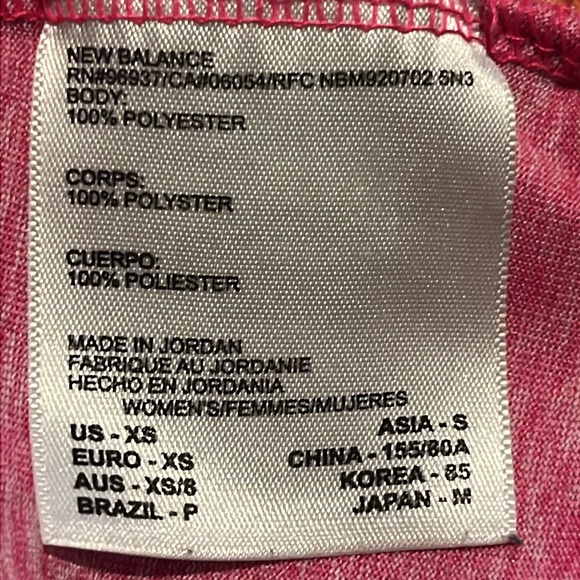 New Balance Tank Dri Fit Slip On Top Womens Pink Racerback Running sz XS EUC - Picture 3 of 5